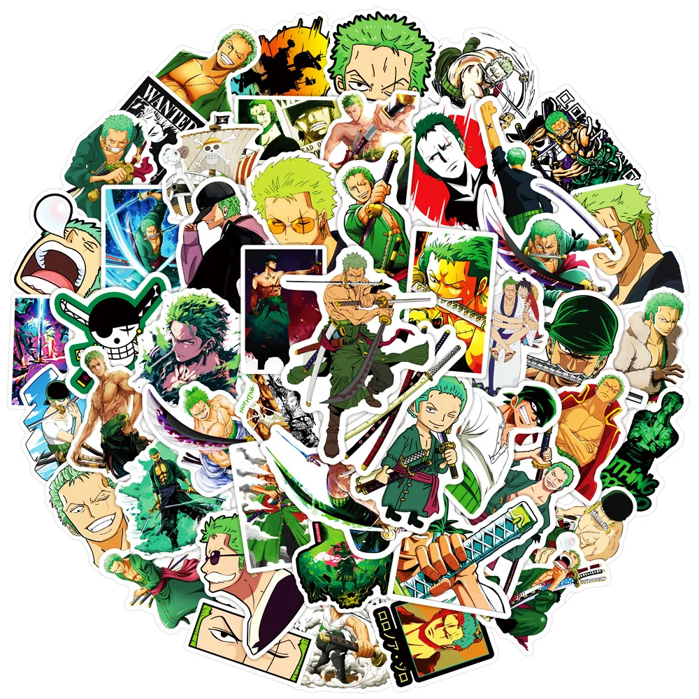 

50pcs Japanese Anime One Piece Zoro Graffiti Waterproof Sticker