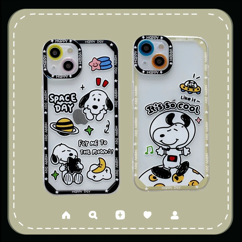 

Bandai Cute puppy Snoopy creative angel eyes Phone Case for iPhone 13 12 11 Pro Max Xs Xr X XsMax 8 7 Plus High Quality Case