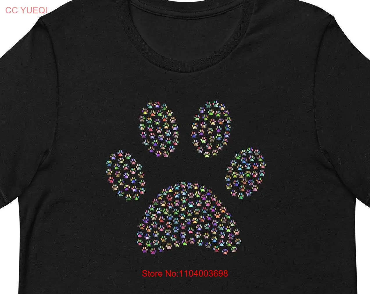 Футболка с принтом лапы собака и кошка мама папа длинные или короткие рукава