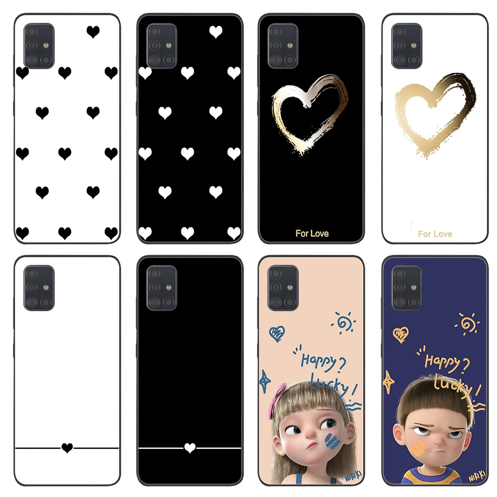 

Cute Couple Phone Case for Samsung Galaxy A52 A12 A51 A52s A32 A71 A50 A72 A21S A31 A70 A41 A03 Core A13 5G Soft Silicone Cover