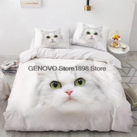 3d bedding sets pet cat design comforter bed linen color duvet quilt cover set with pillowcase cute bed linen dropshipping