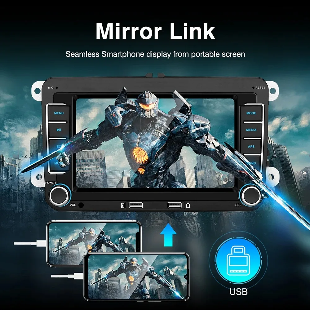 7-дюймовый автомобильный радиоприемник для Volkswagen/Seat/Skoda/Passat/Golf/Polo CarPlay Android Auto