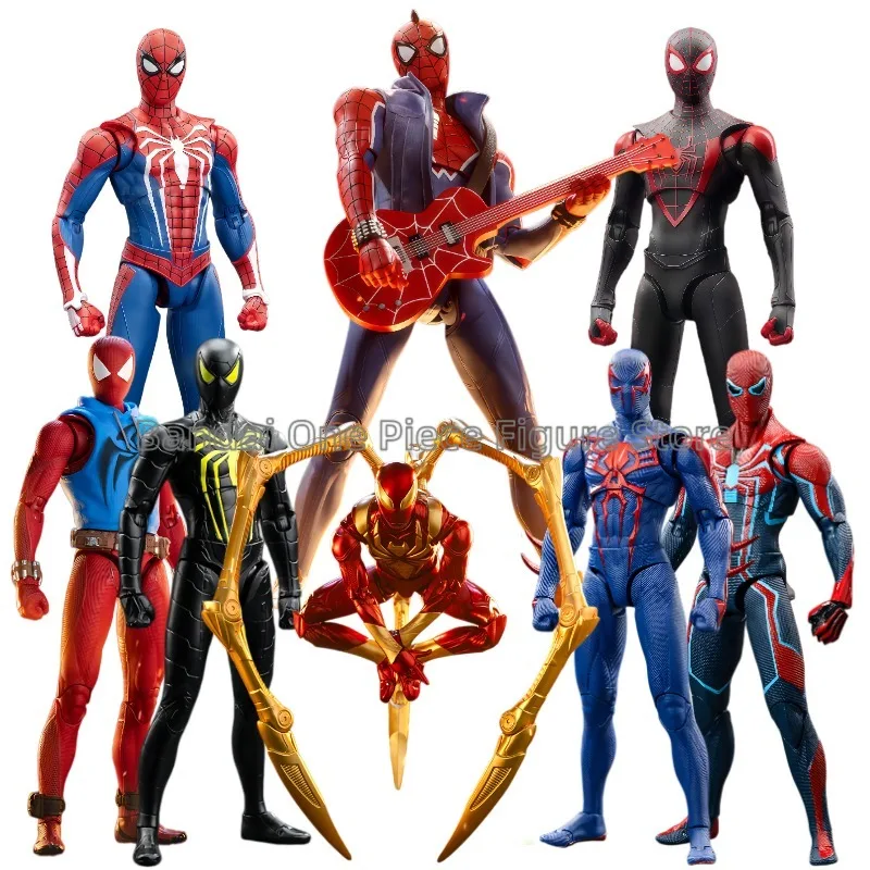 Фото В наличии: Фигурки SHF Spider-Man: Across The Spider-Verse — Velocity Miguel, Miles Morales, Peter Parker, Hobart Brown и другие, аниме-фигурки. №1