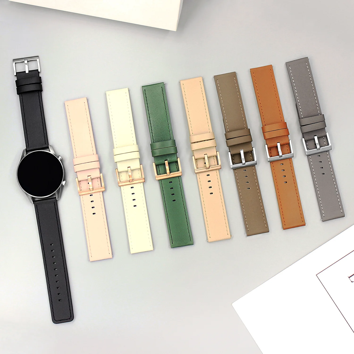 

Ремешок из натуральной кожи для Xiaomi Watch S2 S1 pro color2, сменный спортивный браслет для Galaxy Watch 5 Pro 4 classic 3
