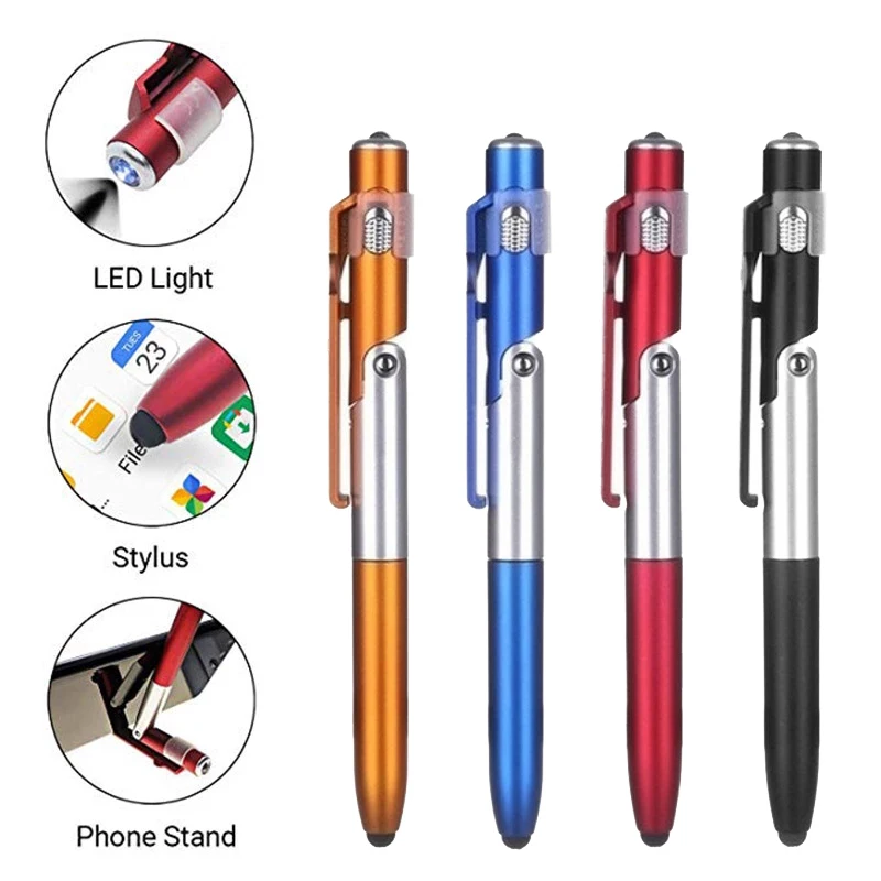 

4 в 1, многофункциональная Складная шариковая ручка со светодиодной подсветкой