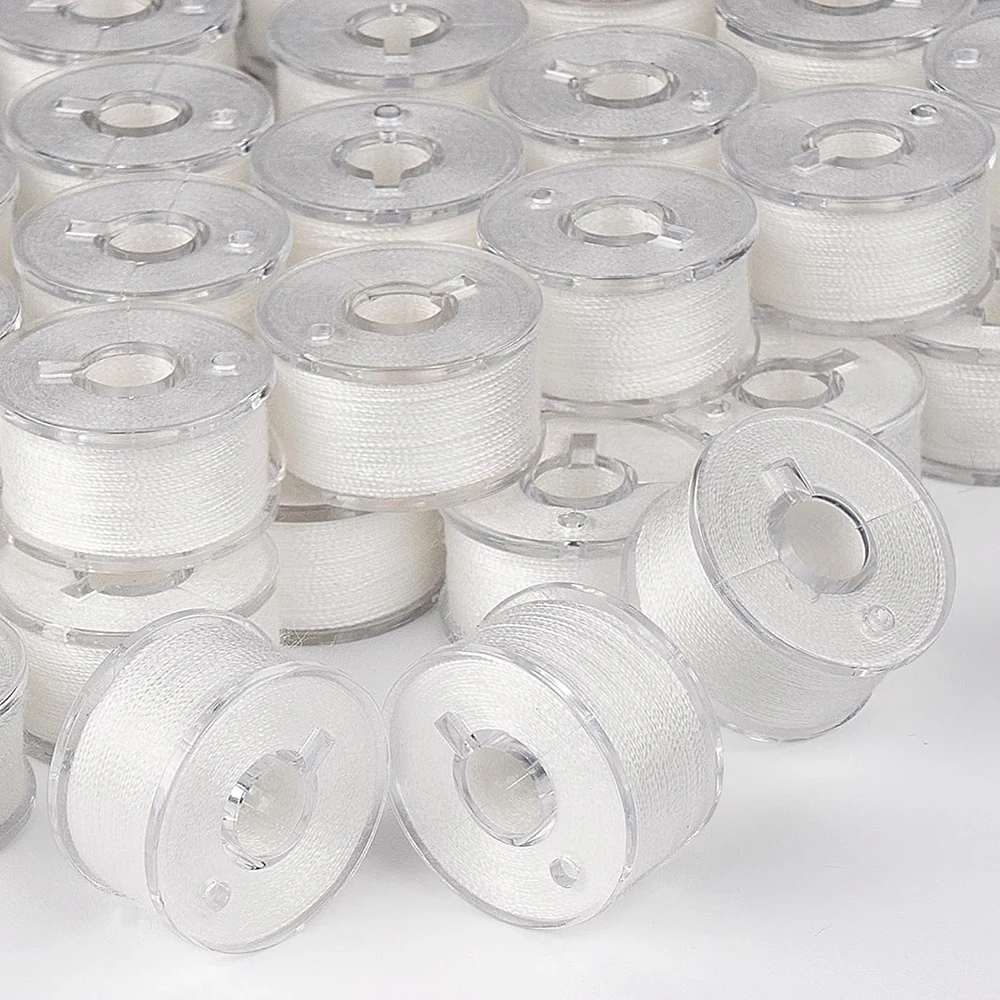 40 шт. белая шпуля полиэстер для шитья совместима с вышивкой Brother Singer BabyLock Janome