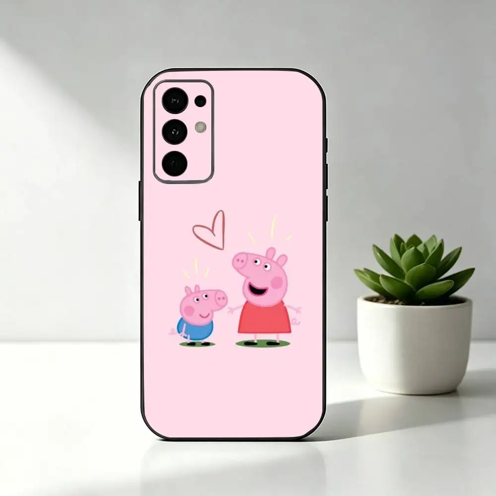 Чехол для телефона с рисунком P-Pink Peppa Pig, черный, силиконовый, мягкий, для Samsung S25, S24, S21, S22, S23, S30, Ultra, S20, Plus, Fe, Lite (art.: 3920daa718b41) - 3920daa718b41