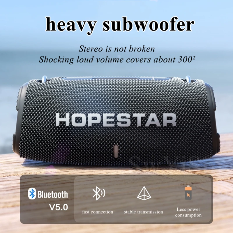 

Wireless Portable Speaker Xtreme Waterproof Column Subwoofer HOPESTAR H50 with Radio FM TF USB TWS