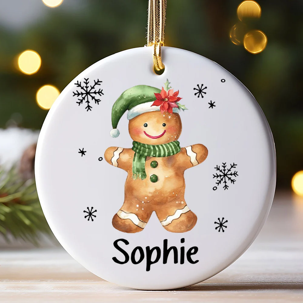 

Рождественский керамический кулон с именем