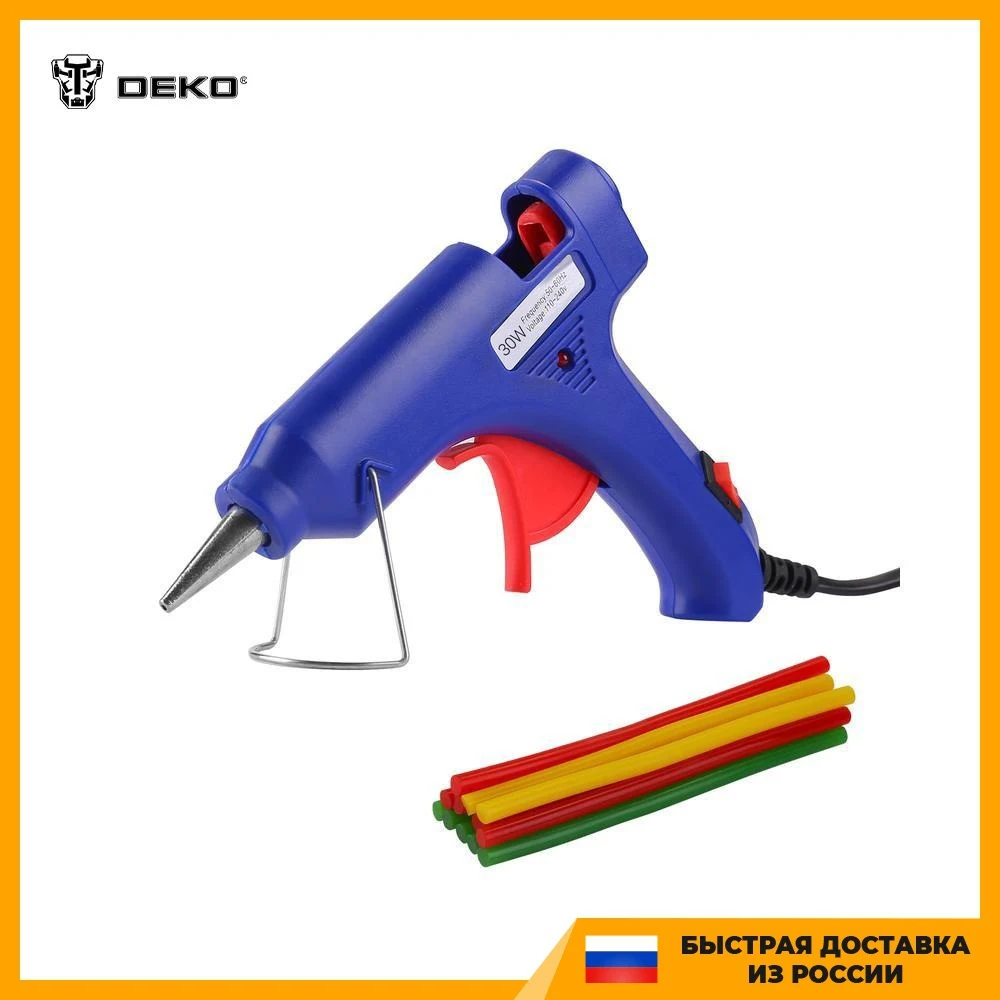 

Термопистолет клеевой DEKO DKGG30 SET5 с набором цветных клеевых стержней