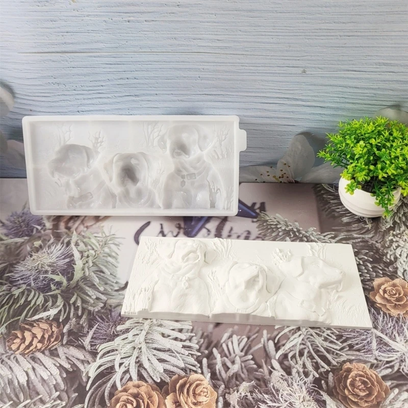 Прекрасные полурельефные силиконовые формы с тремя собаками для энтузиастов