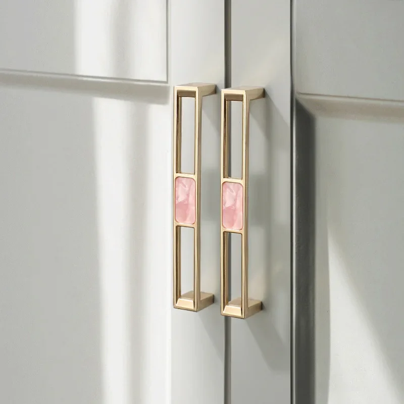 Цинковые ручки для шкафа Aolly простой стиль мраморная ракушка ручка с узором ящика