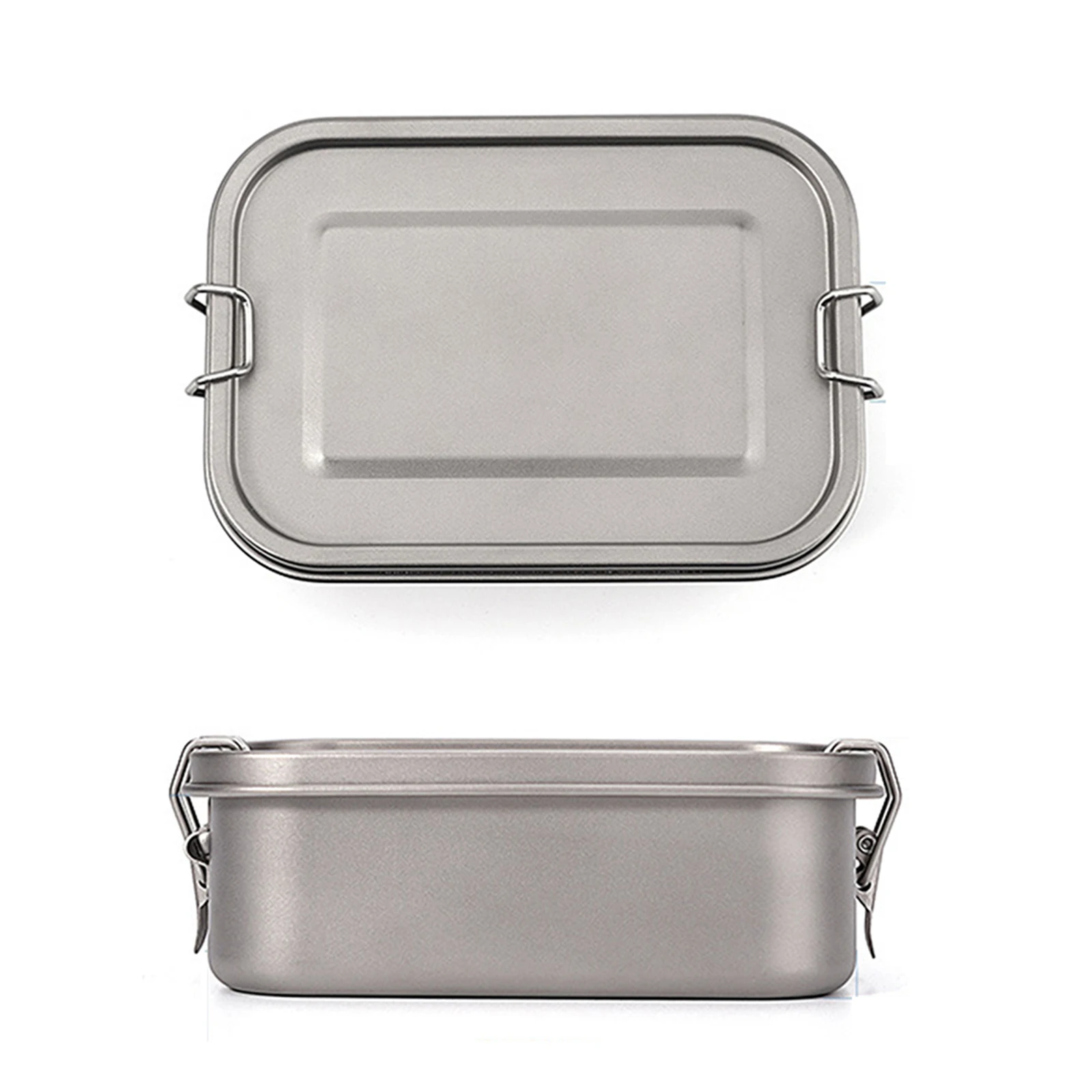 

Durable And Practical Lunch Box Portable 0.6mm Thick 17 * 12.2 * 6cm 172g / 6.1oz 800ml / 27oz No Handle Titanium