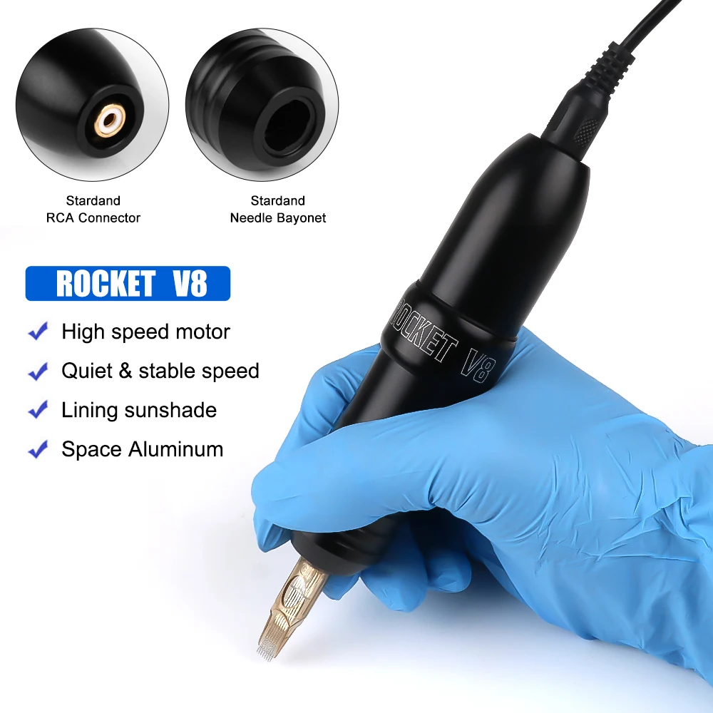 ROCKET V8 Портативный Мощный Мотор Профессиональная Тату-машинка RCA-интерфейс