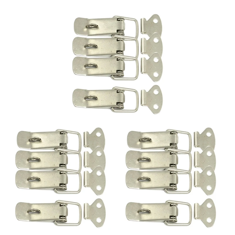 

12 Pcs Hardware Cabinet Boxes Spring Loaded Latch Catch Toggle Hasp