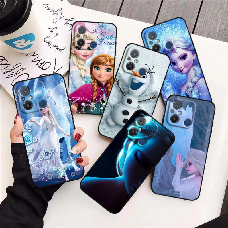 

Princess Elsa For Xiaomi Redmi 12C 11 A1 Plus 10 10X 9T 9C 9C 8 7 6 4G 5G Silicone TPU Soft Black Phone Case Coque Capa Fundas