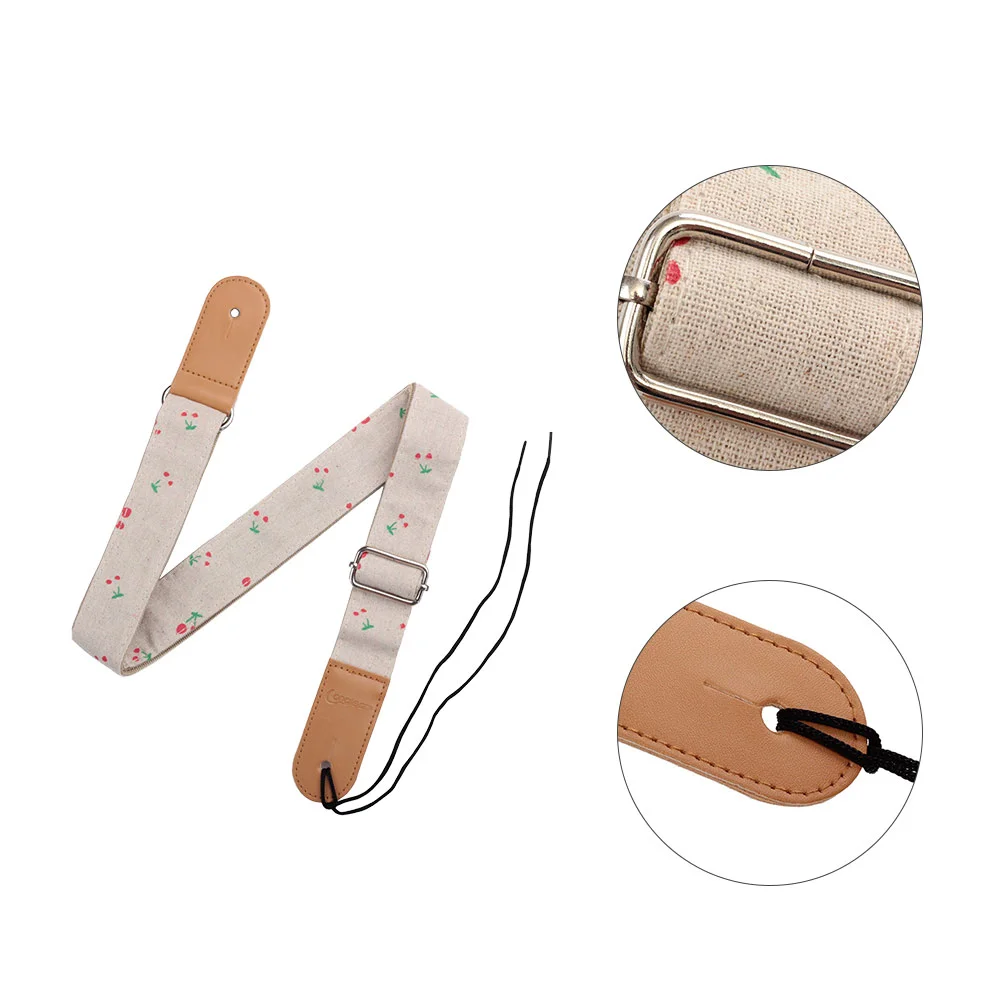 

Strap Guitar Belt Acoustic Ukulele Shoulder Bass Sling Gift Birthday Guitarists Electric Holder Portable Brass Floral Folk Adult