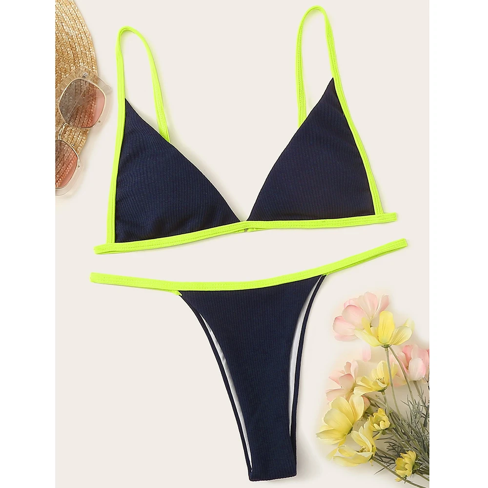 Женское треугольное бикини из двух частей сексуальный купальник с низкой талией