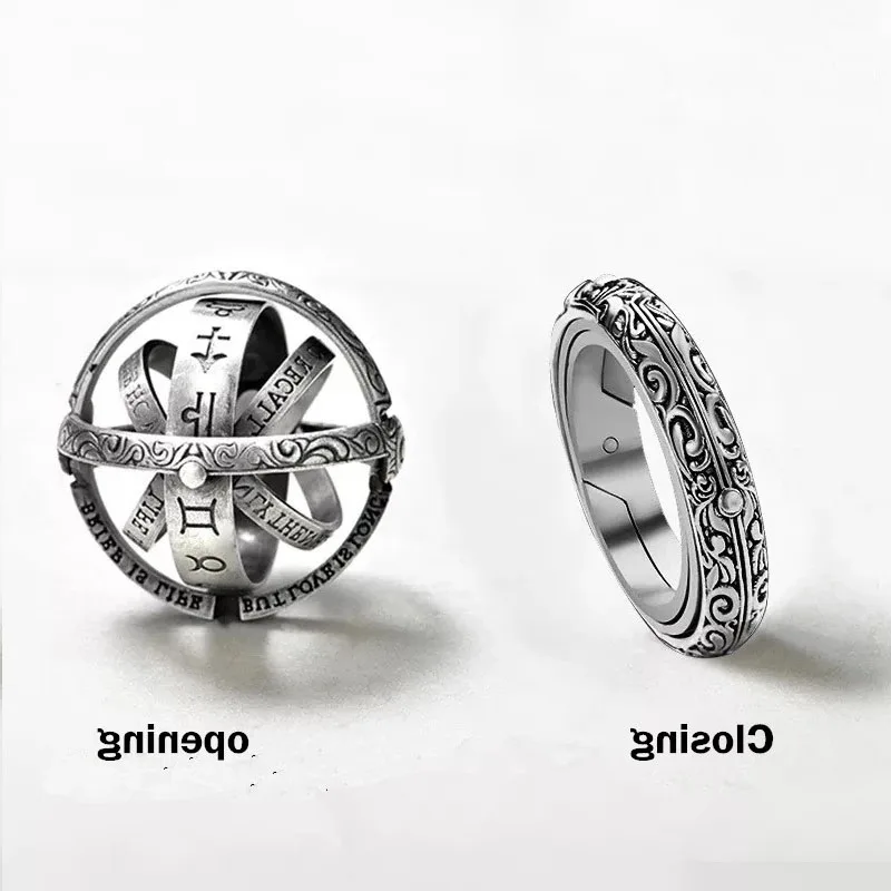 

2023 new Hot Vintage Astronomical Ball Rings For Women Men Creative Complex Rotating Cosmic Finger Ring Jewelry кольца Hot gift