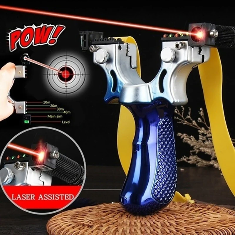High-power Laser Aiming Slingshot Professional Outdoor Sports Hunting Slingshot with Laser Aiming Resin Shooting Game Equipment