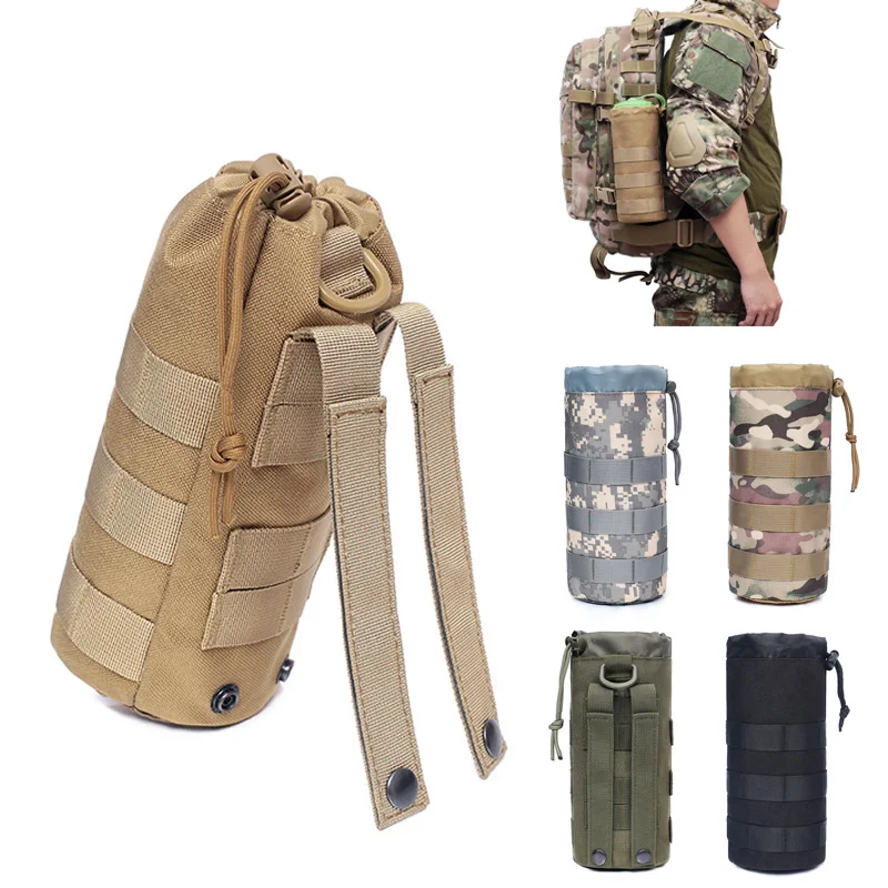 Tactical Molle Water Bottle Bag Pouch Holder Outdoor Travel Camping Hiking Fishing Hunting Water Bottle Kettle Carrier