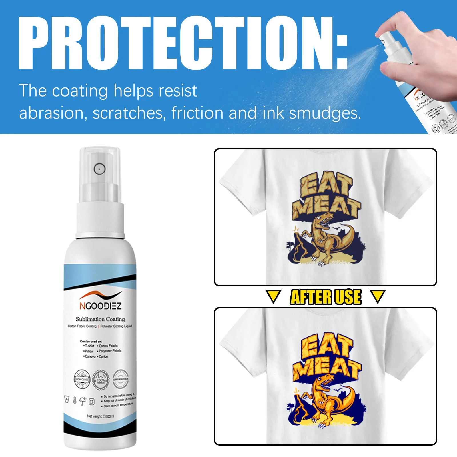 

100ML Sublimation Coating Spray Clothing Thermal Transfer Spray Sublimation Paint Spray Detailing Spray Bottles 32oz