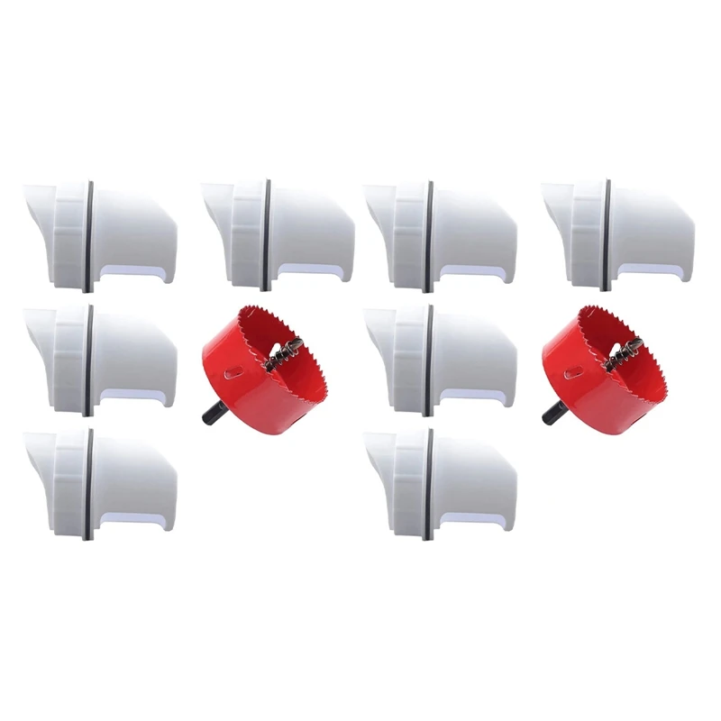 

2X DIY Chicken Feeder Rain Proof Poultry Feeder Port Gravity Feed Kit For Buckets, Barrels, Bins, Troughs