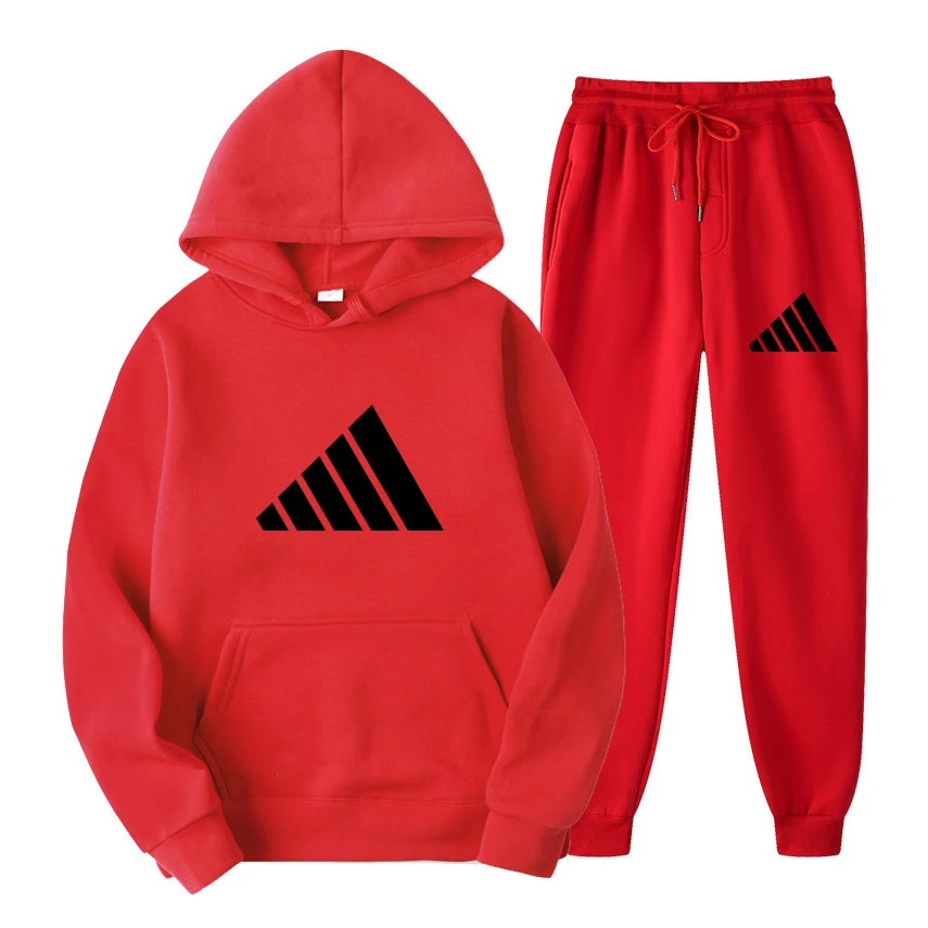 New Fashion Men's Pullover Sweater Training Set Men's Hoodie Two Pieces+Pants Sports Shirt Spring and Autumn Sports Set