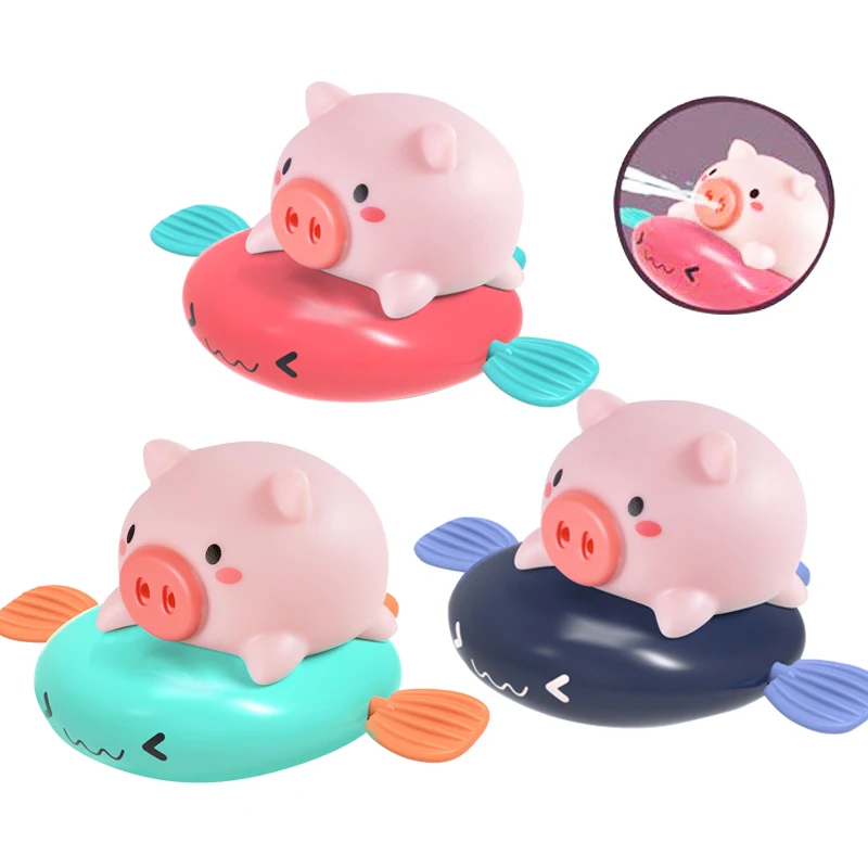 

1PCS Cute Cartoon Animal Pull the bath toy pig Classic Baby Water Toy Infant Swim Turtle Wound-up Chain Clockwork Kids Beach Toy