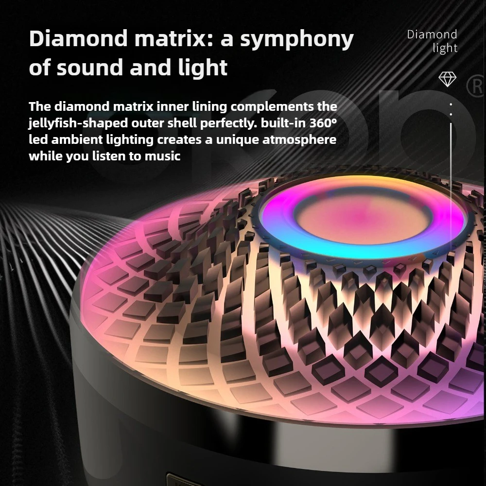 Фото Bluetooth-динамик OKOP, беспроводной Bluetooth-аудио, домашний настольный RGB-ночник, сабвуфер, многофункциональный атмосферный динамик №3
