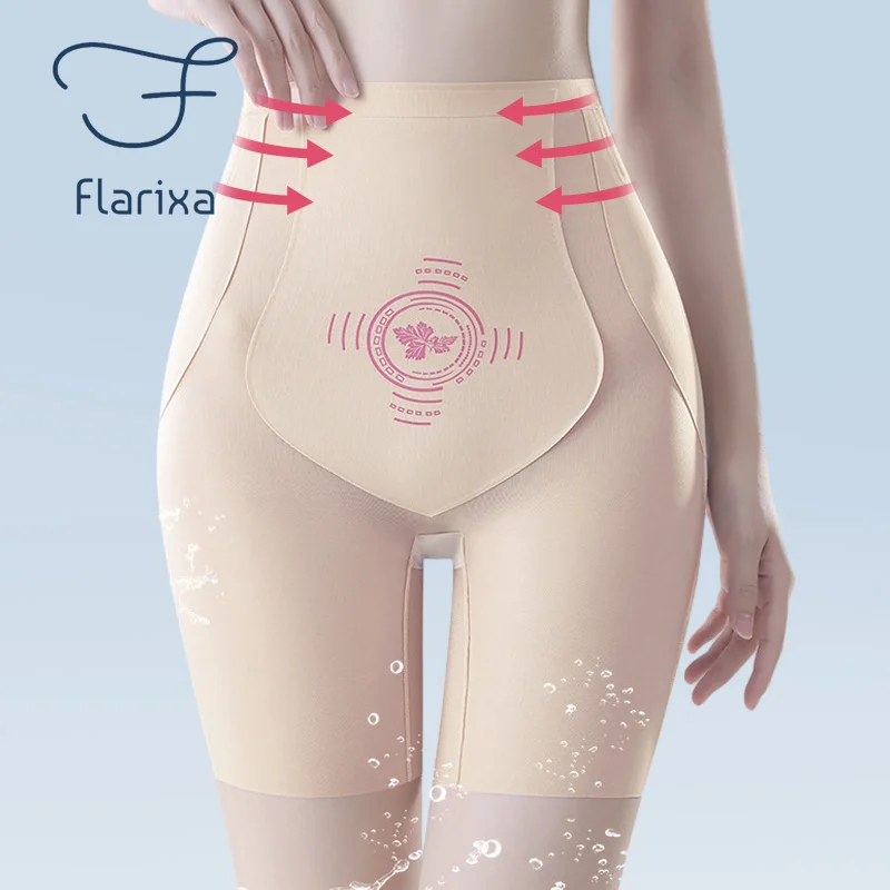

Flarixa Ultra Thin Ice Silk Shapewear Women Tummy Control Shorts Under Skirt High Waist Body Shaper Panties Slimming Underwear