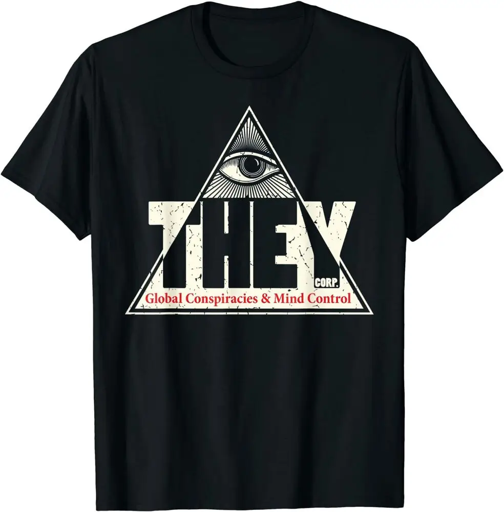

Футболка с подсветкой и мемом из Карикатуры «Они Глобальный заговор и контроль разума»