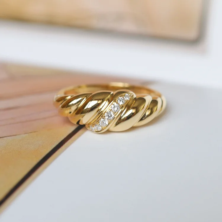 

S925 Sterling Silver Plated Gold Index Finger Ring, Small Design, Fashion Gold Horn Bag Ring, Women's INS Fashion Tail Ring