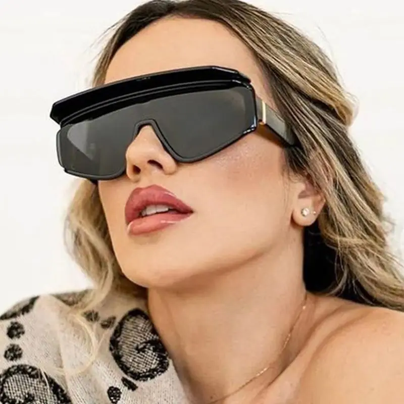 

Fashion Shield One Piece Sunglasses Women Luxury Designer Oversized Outdoor Goggles Sun Glasses Men Windproof Eyewear UV400