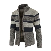 mens autumn and winter fashion sweater patchwork knitted cardigan jacket clothing mens knitted sweater sweater coat jacket