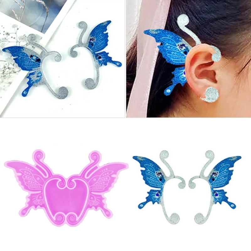 

Earring Resin Mold Jewelry Casting Mold Ear Cuff Silicone Mold DIY Craft for Women Wing Earring Epoxy Mold Art