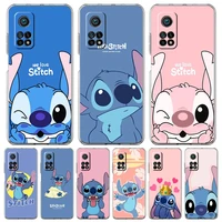 cute kawaii cartoon stitch phone case for xiaomi poco x3 nfc f3 m3 gt m4 mi 11 lite 5g ultra 11t 11x 12 pro 11i 12x clear cover