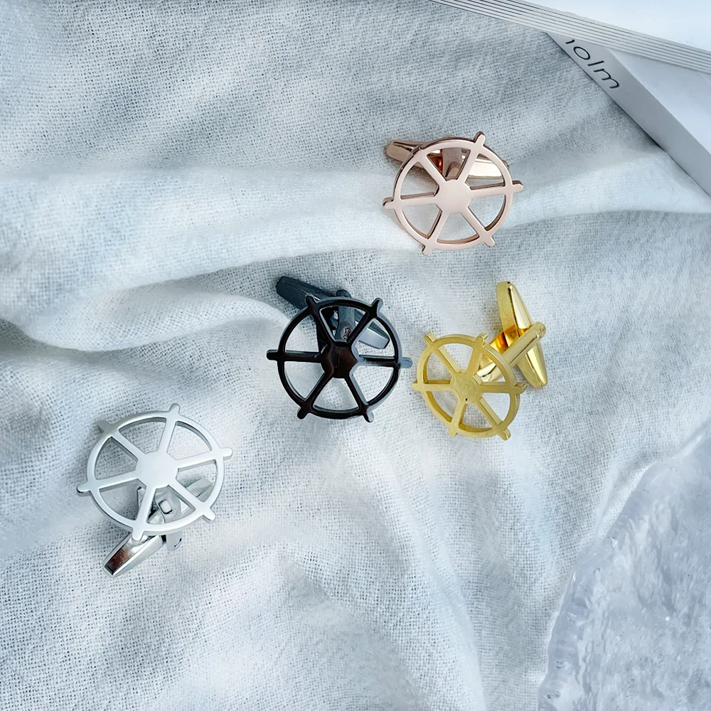 Fashion Cufflinks For Men's Luxury Stainless Steel Men's Shirt Cufflinks French Banquet Suit Shirt Button Men's Accessory Gift