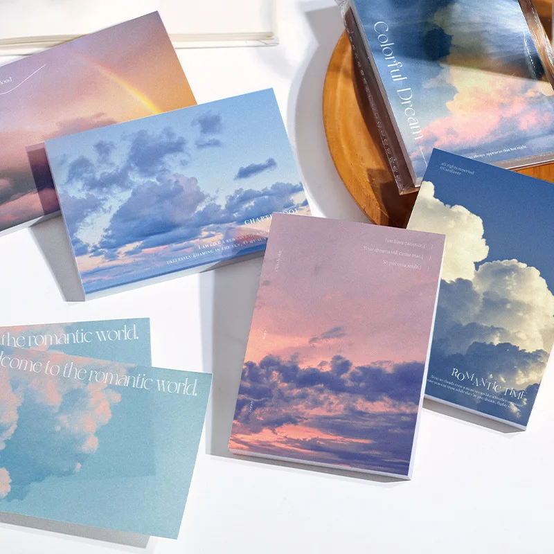 

80pcs Cloud Series Literary ins Sky Handbook Cute Memo Pad Stickers Decal Sticky Notes Scrapbooking Diy Kawaii Notepad Diary