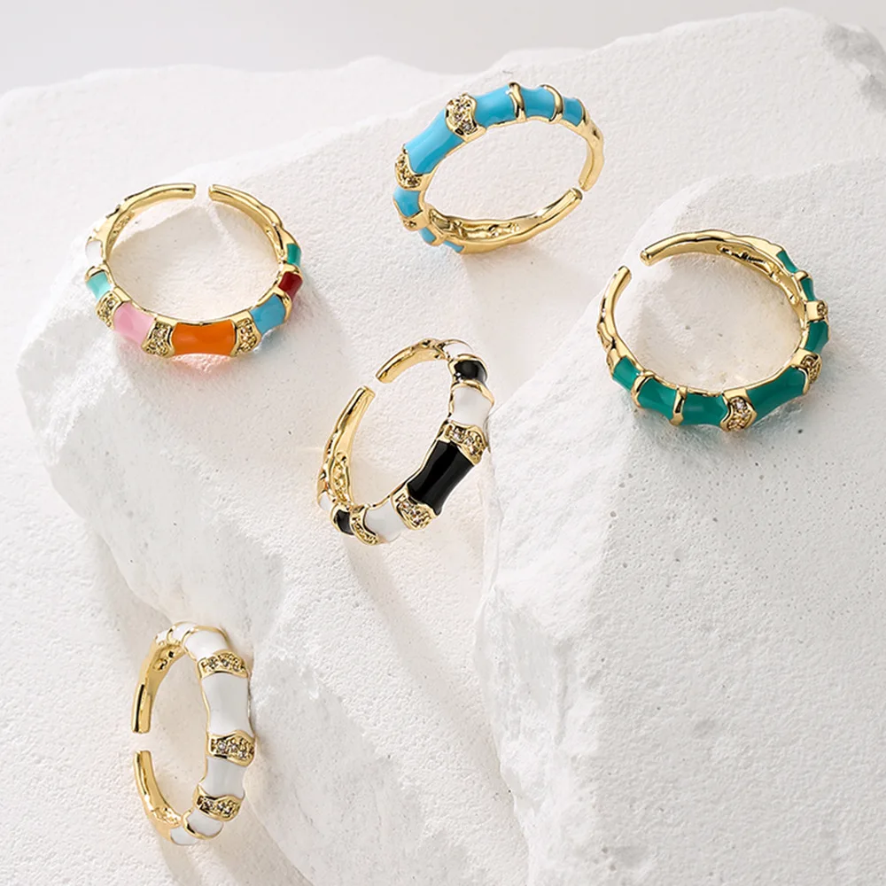 

Simple Dripping Oil Geometric Opening Ring Female 18K Gold Masonry Ring Jewelry Gift Punk Rings Woman Free Shipping New in Rings