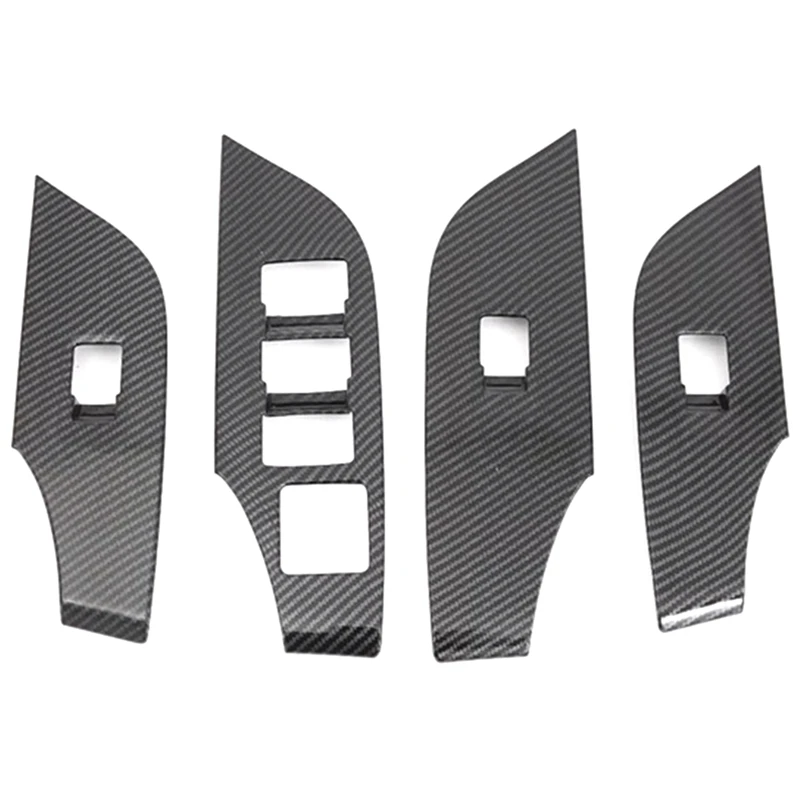 

Наклейки на окна для украшения интерьера, стильные наклейки из углеродного волокна, панель переключателя на окно, рамка для Toyota RAV4 2019 2020