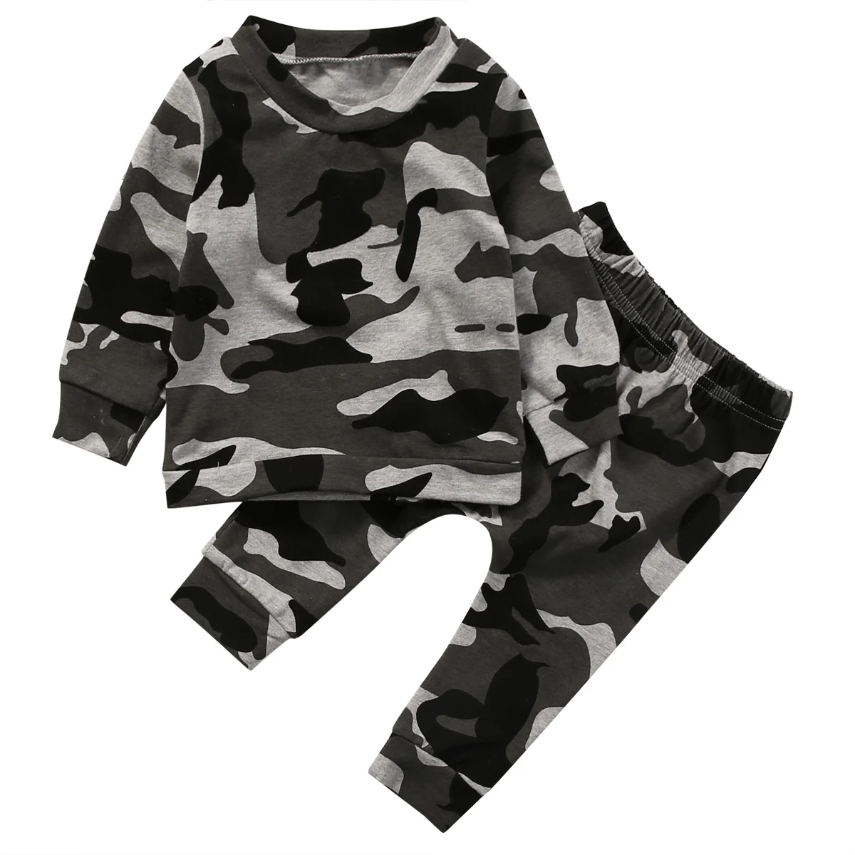 

Pudcoco 2Pcs 0-24M Baby Set Autumn Spring Warm Newborn Infant Boy Clothes Long Sleeve Camouflage Cotton T-Shirt+Pants Outfit Set