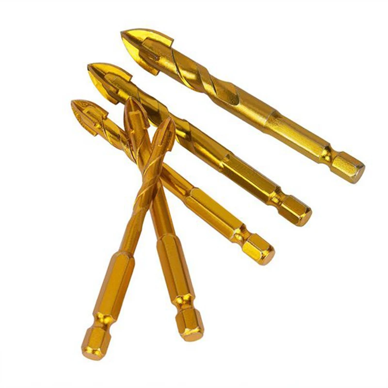 

5 Pcs(5Mm.6Mm.8Mm.10Mm.12Mm)Tile Drill Bit Tungsten Carbide Tip & 1Set Door And Window Handle Lock Casement Black