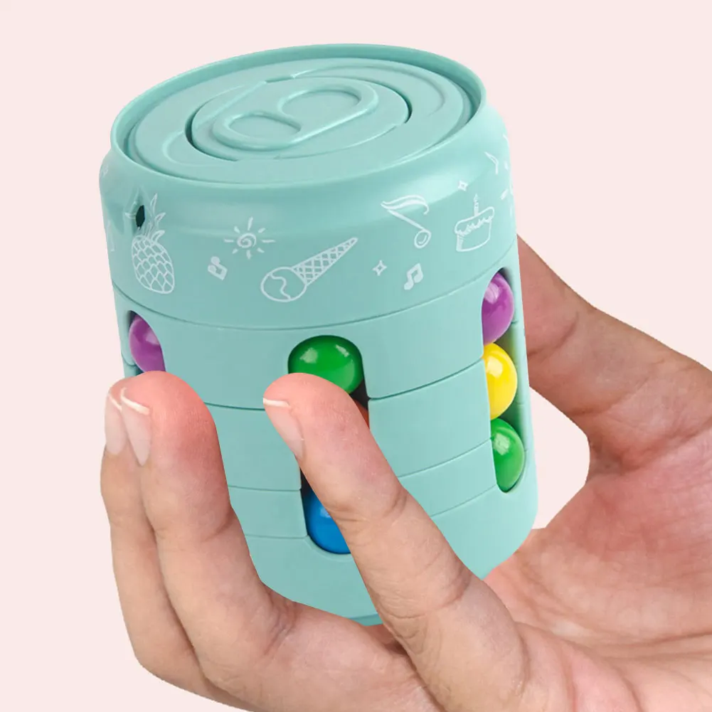 

Plastic Fingertip Gyro Puzzle Game Decompression Cube Educational Toys Rotating Bean Cube Stress Relief Parent-child Interactive