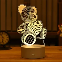 3d lamp acrylic led night lights party christmas decoration for home night light bedroom decor new year 2023 neon lamp usb