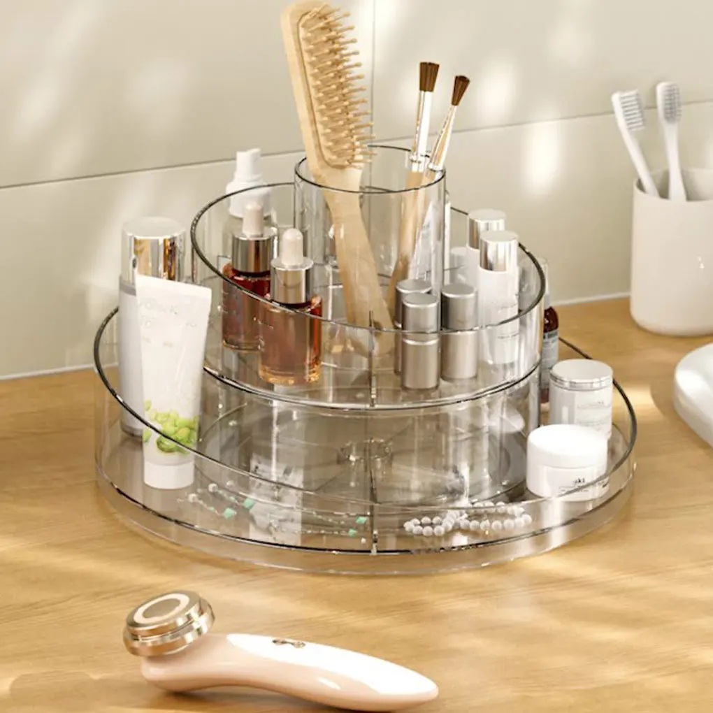 

360° Rotating Organizers Cosmetic Storage Rack Cosmetic Storage Box Kitchen Organizer Accessories Tabletop Rack Multifunctional