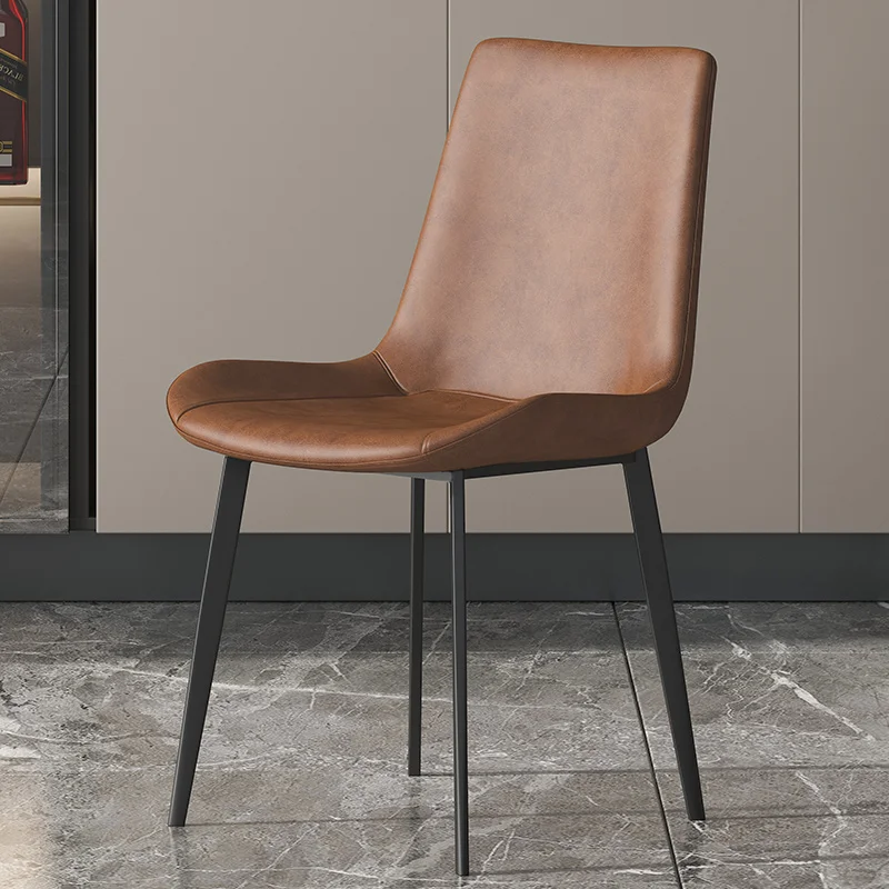 

Nordic Dining Chairs Modern Black Metal Legs Comfortable Ergonomic Office Makeup Soft Chair With Backrest Lounge Cadeiras Ikea