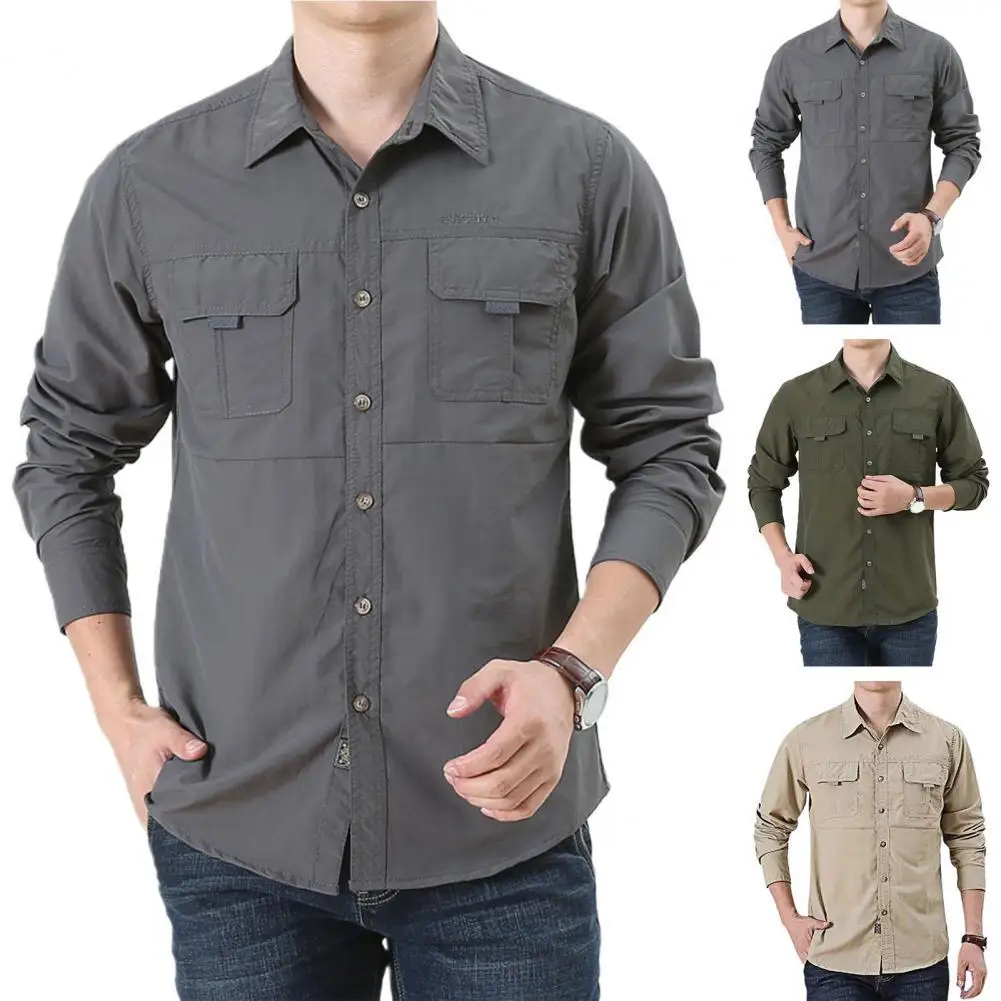 

Stylish Cardigan Men Top Men Shirt Simple Pockets Outdoor Shirt Stylish Cardigan Men Top Men Shirt Simple Pockets