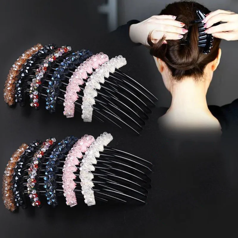 Exquisite Rhinestone Barrettes  For Women Elegant simplicity Hairpin Fashion Hair Combs Shiny Crystal hair clip Hair Accessories