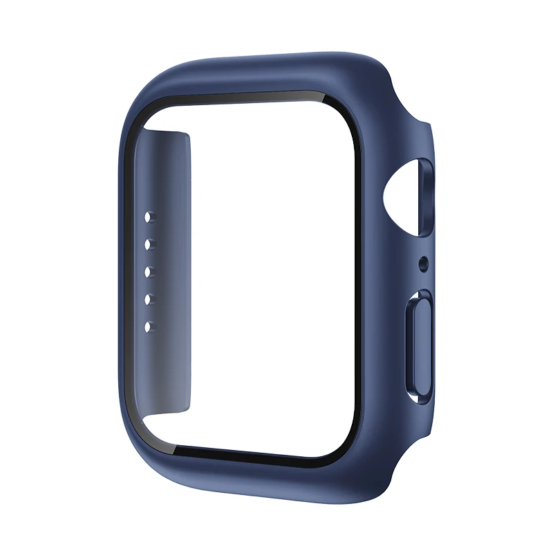 Чехол для Apple Watch Series 7 45 мм 41 с защитной пленкой экрана Жесткий из закаленного